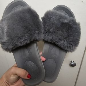 Grey slippers